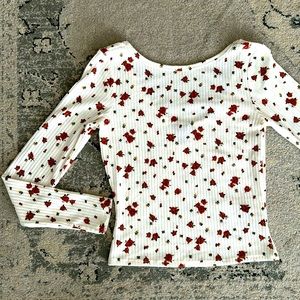 Floral shirt with low back